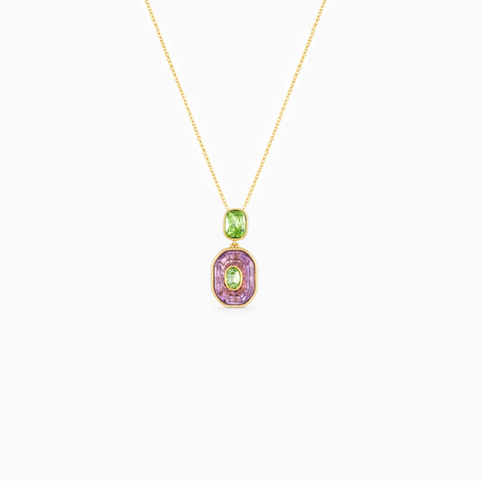 Petite Color Inlay Pendant Necklace