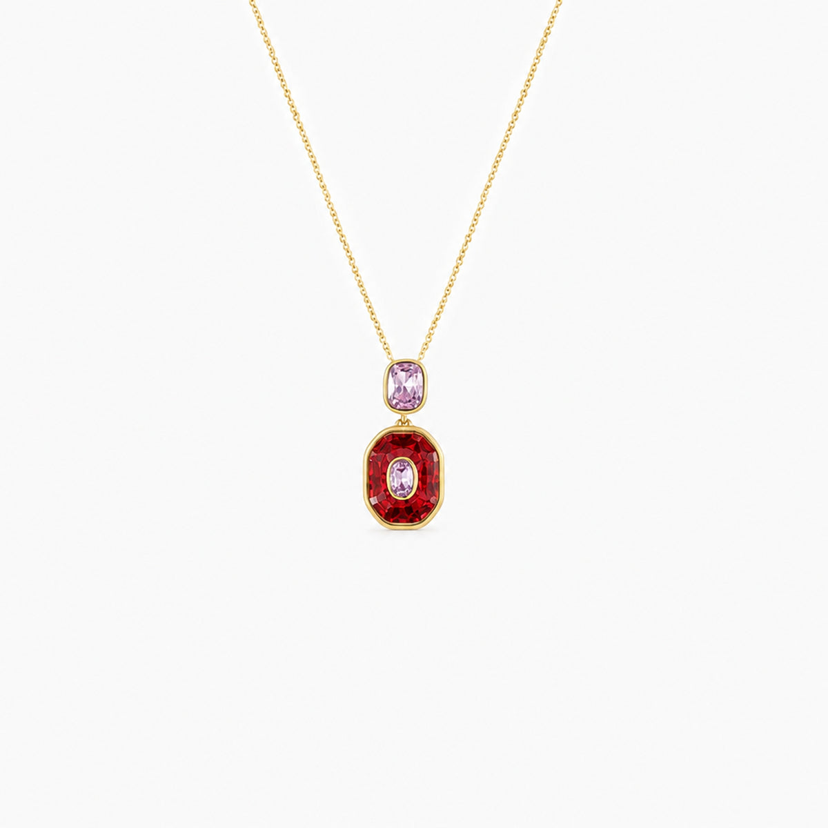 Petite Color Inlay Pendant Necklace