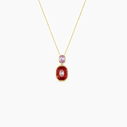Petite Color Inlay Pendant Necklace