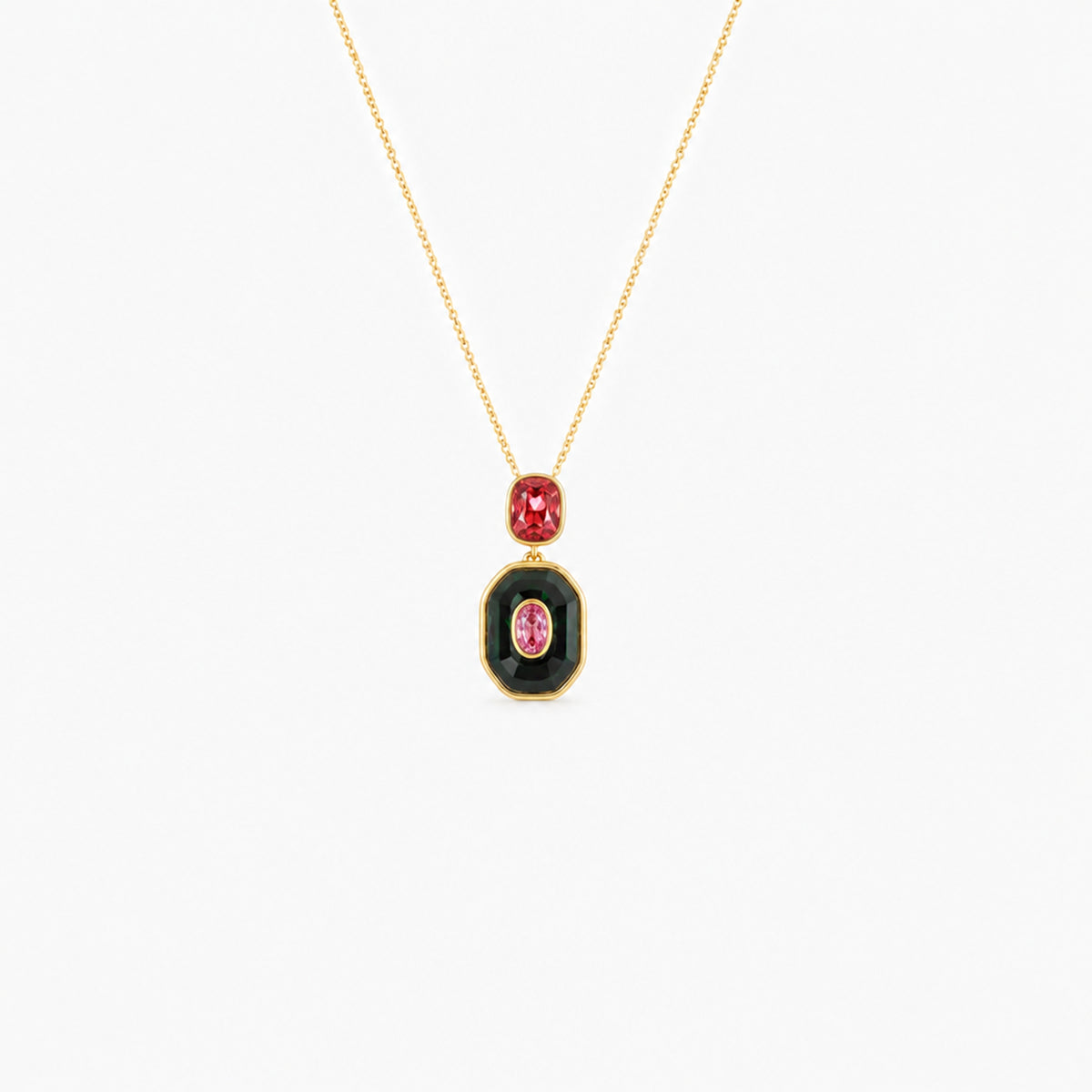 Petite Color Inlay Pendant Necklace