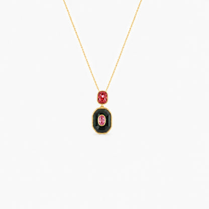 Petite Color Inlay Pendant Necklace