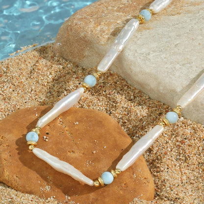 Elongated Baroque Necklace