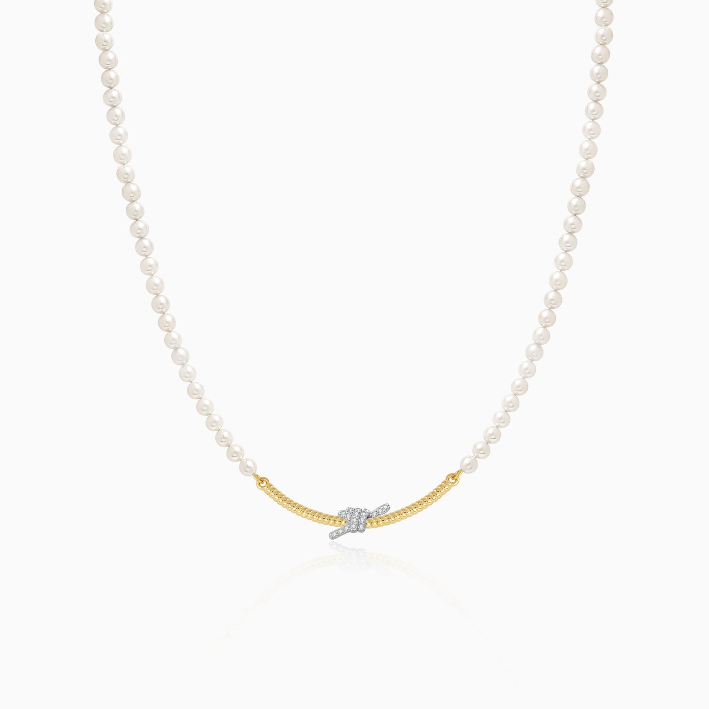 Rope Knot Pearls Necklace