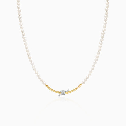 Rope Knot Pearls Necklace