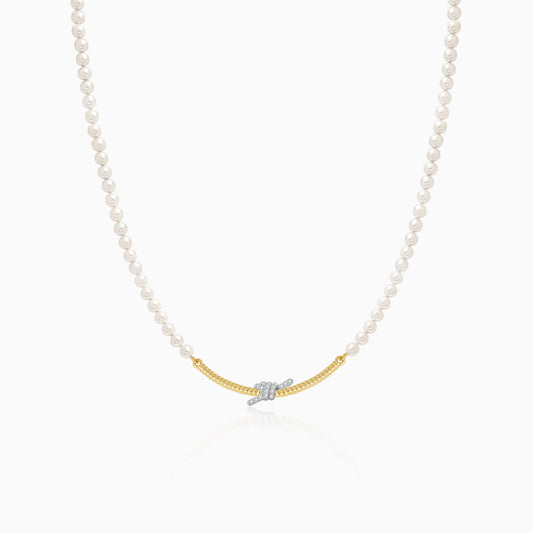 Rope Knot Pearls Necklace