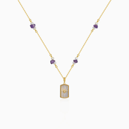 Amethyst Love Letter Necklace