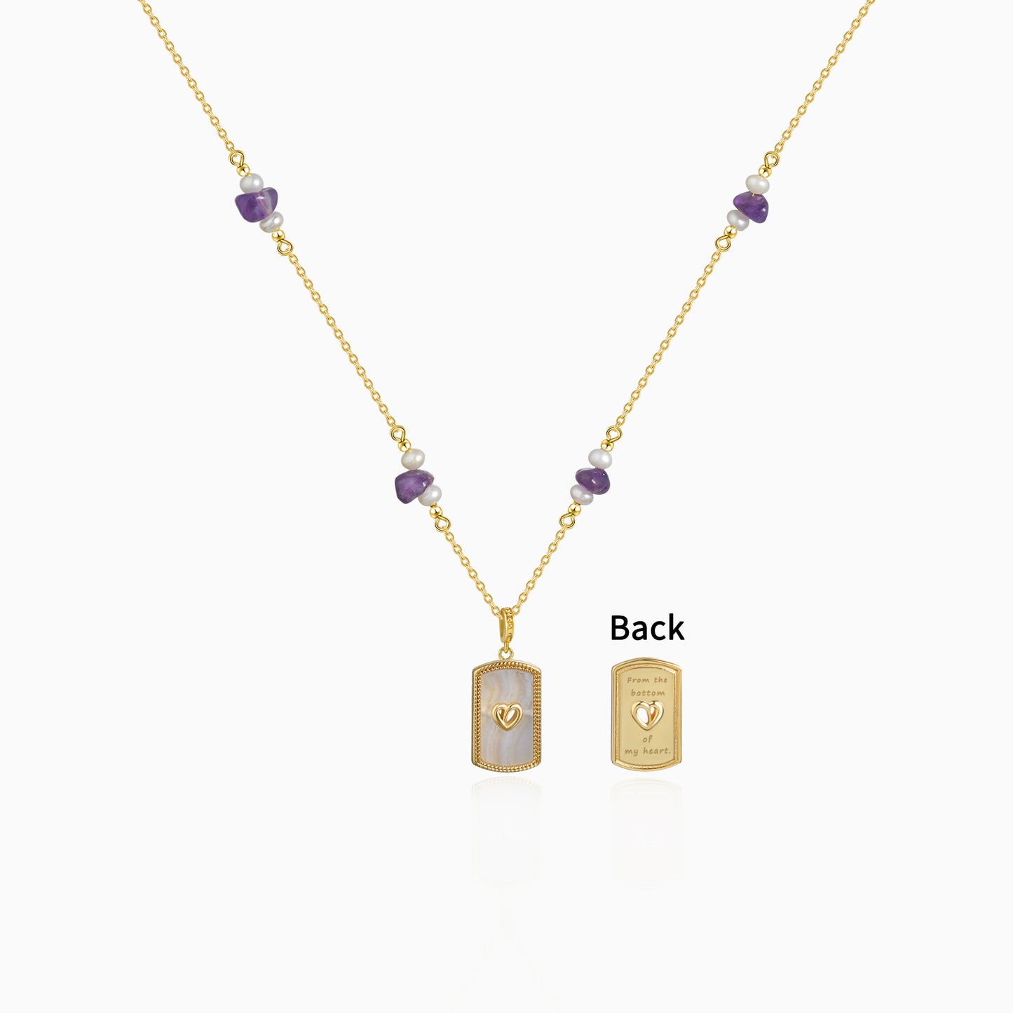Amethyst Love Letter Necklace