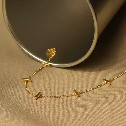 Gold Plated Copper Bracelet with Bar Accents