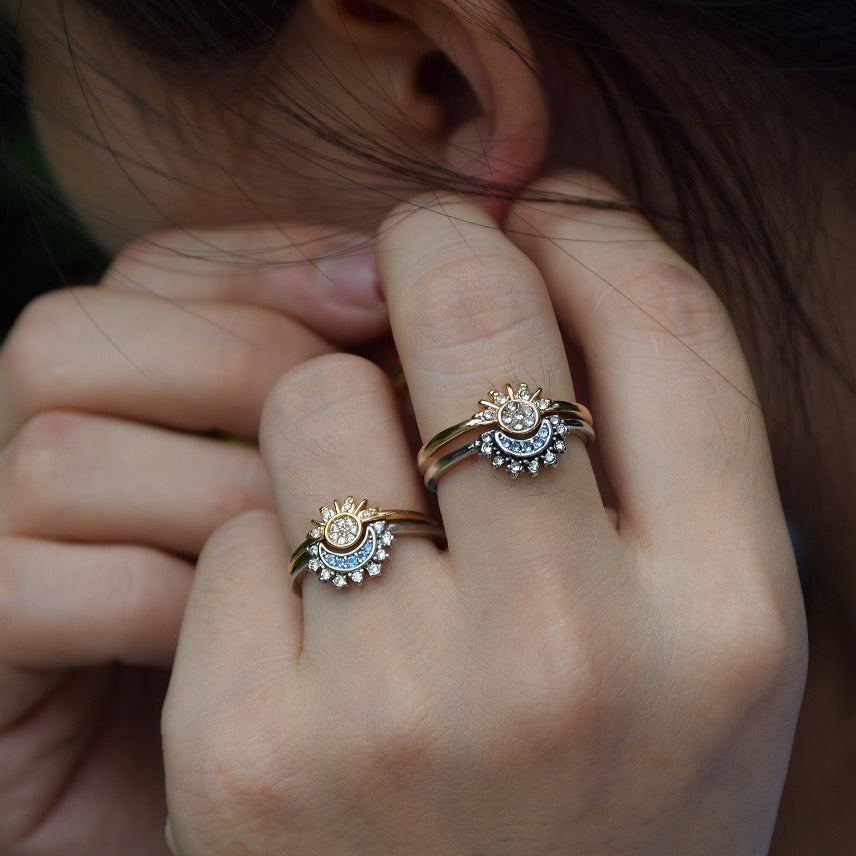 Sun & Moon Stacking Ring Set