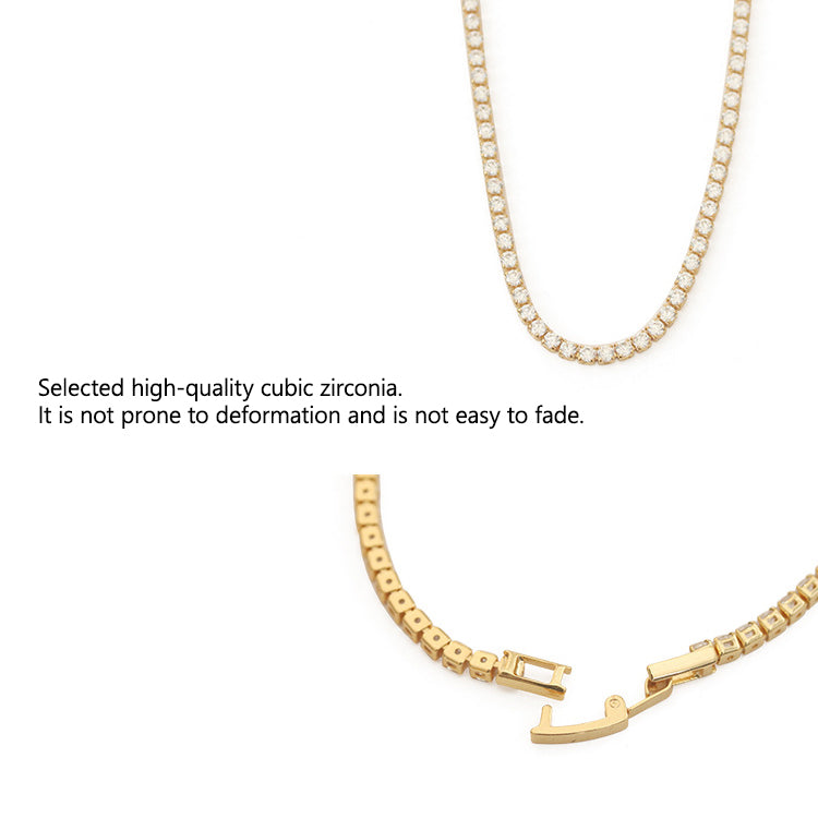 Zircon Gold Plated Snap Fastener Bracelet
