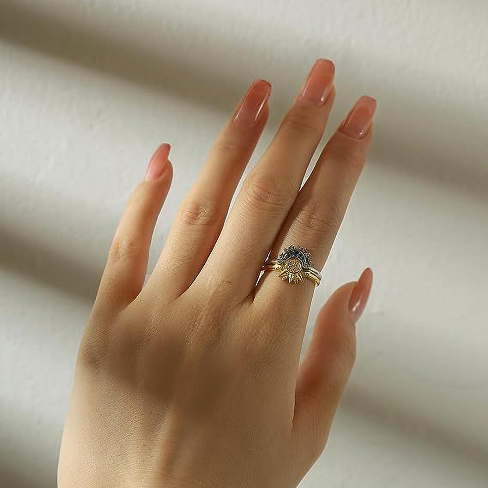 Sun & Moon Stacking Ring Set