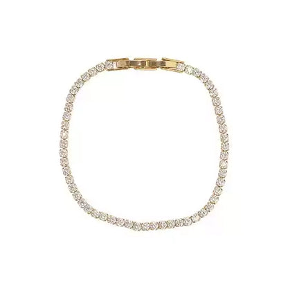 Zircon Gold Plated Snap Fastener Bracelet