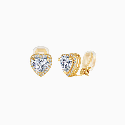Heart Halo Clip-On Earrings