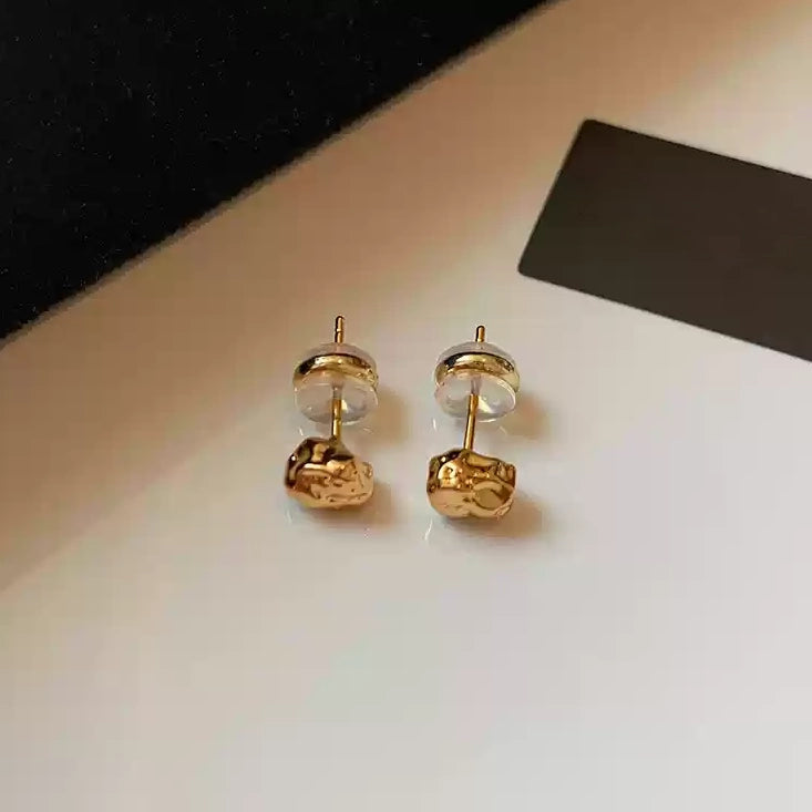 Elegant Textured Faceted Stud Earrings