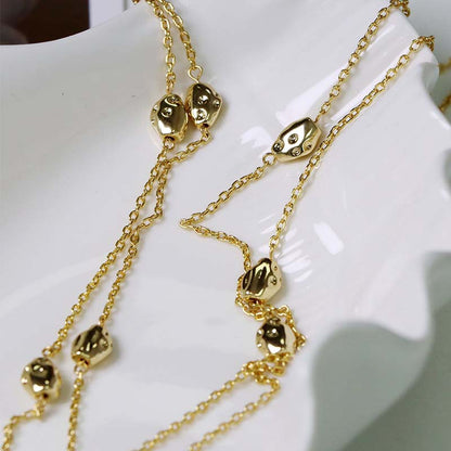 Double-Layer Long Style Gold Plated Necklace