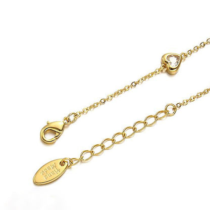 Vintage Heart Zircon Gold Plated Bracelet