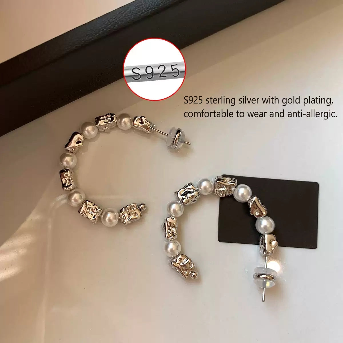 Irregular Textured Pearl Earrings