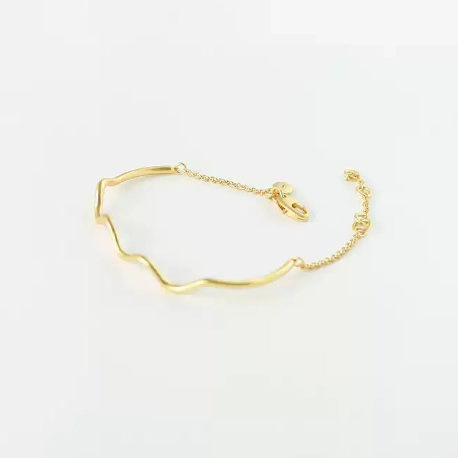 Wave Style Gold Plated Bracelet