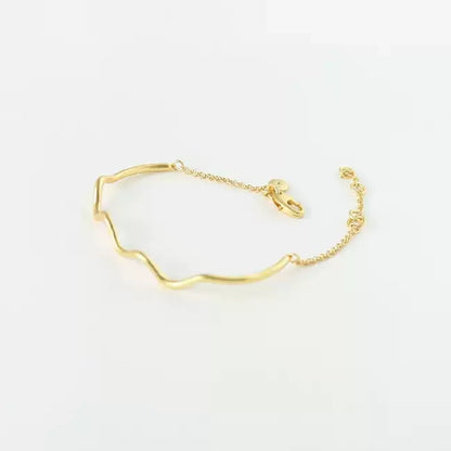 Wave Style Gold Plated Bracelet
