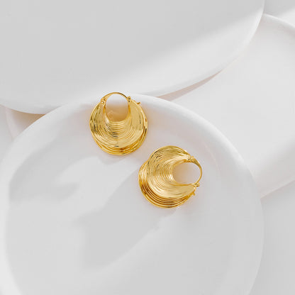 Layered Tetured Hoop Earrings