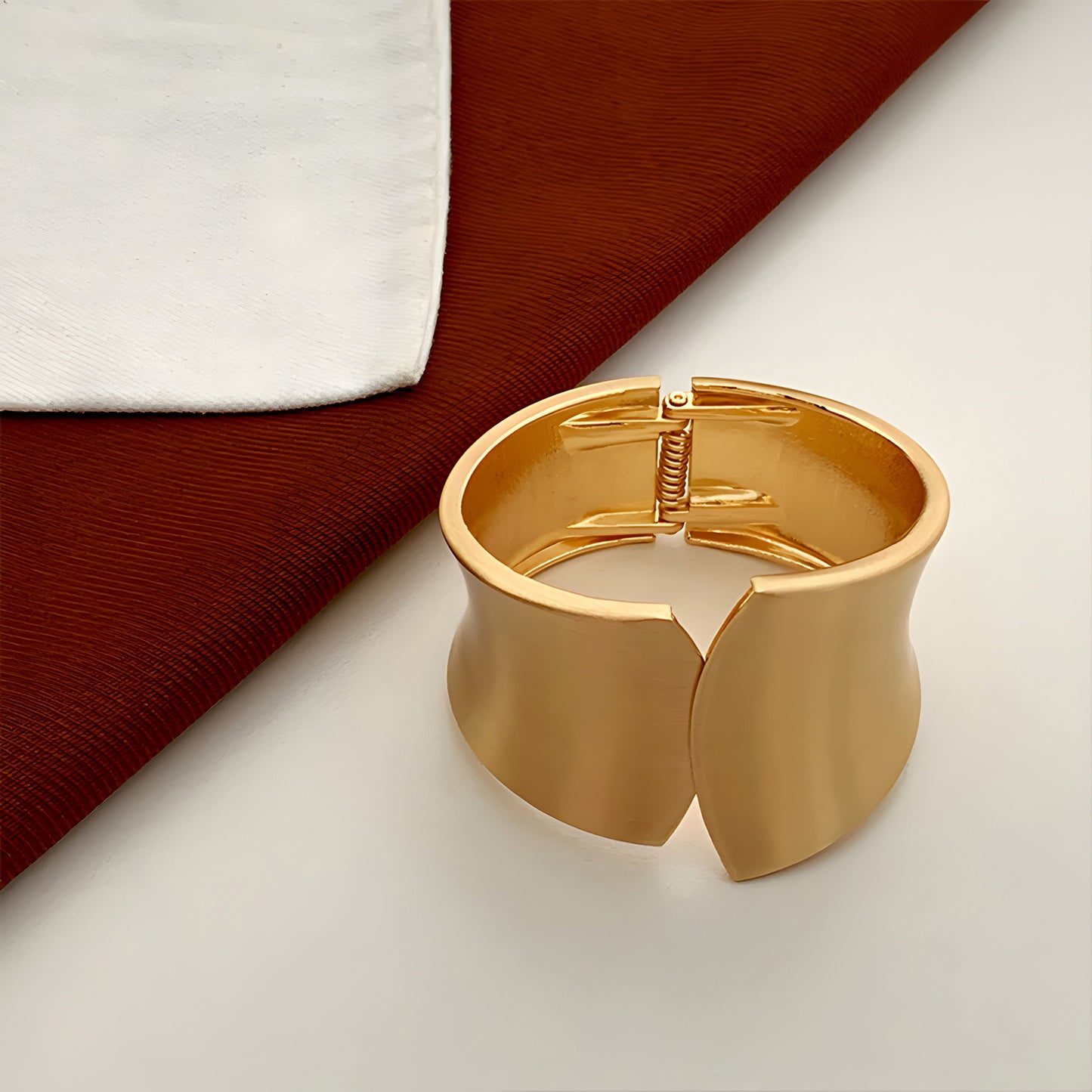 Wide Wave Cuff Statement Bracelet