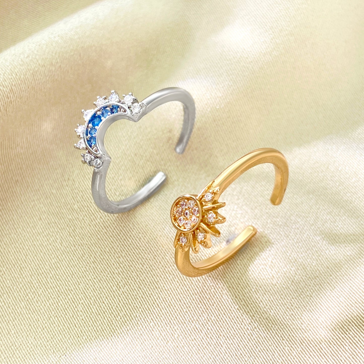 Sun & Moon Stacking Ring Set