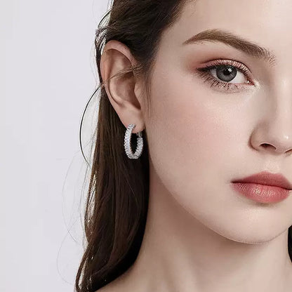 C-Hoop CZ Earrings