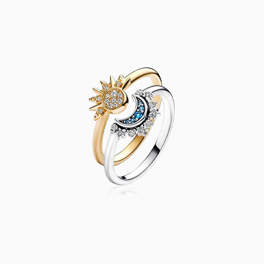 Sun & Moon Stacking Ring Set