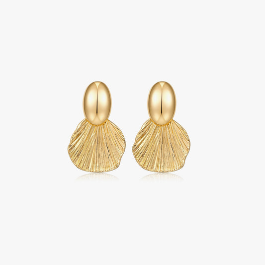 Textured Shell Statement Earrings