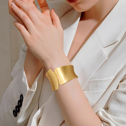 Wide Wave Cuff Statement Bracelet