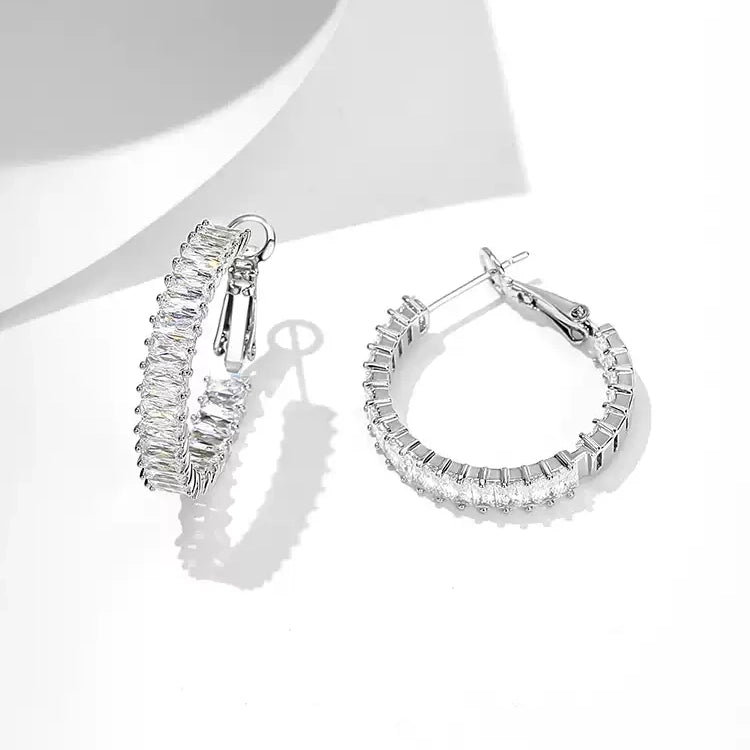 C-Hoop CZ Earrings
