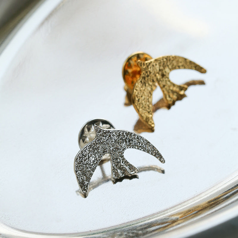 Vintage Dove Shaped Gold Plated Earrings