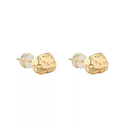 Elegant Textured Faceted Stud Earrings