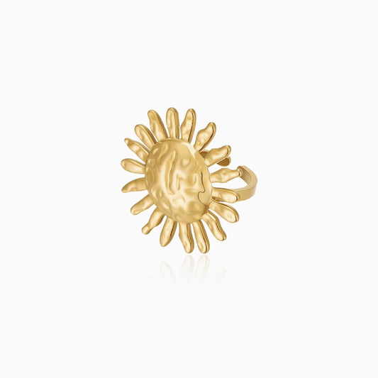 Textured Sunburst Boho Statement Ring