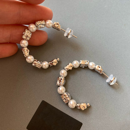 Irregular Textured Pearl Earrings