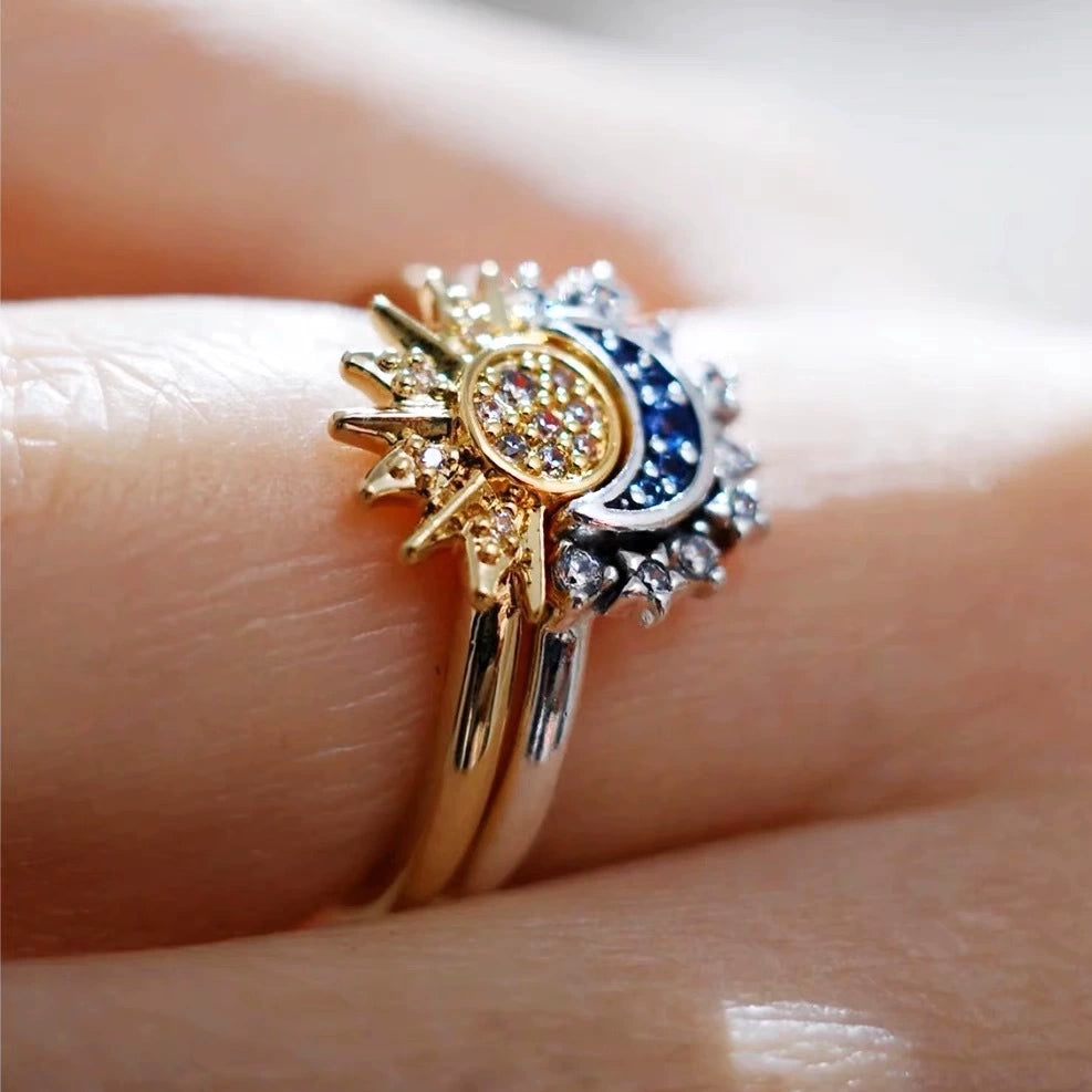 Sun & Moon Stacking Ring Set