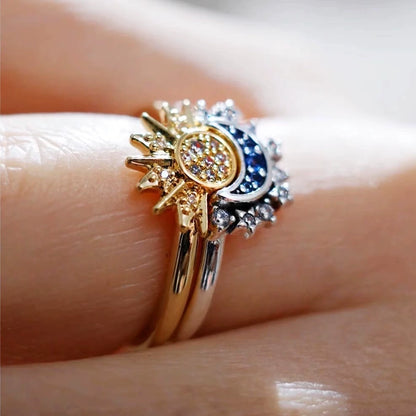 Sun & Moon Stacking Ring Set
