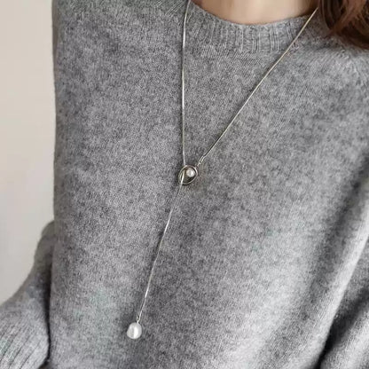 Skin-Friendly Lariat-Style Pearl Necklace