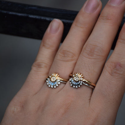 Sun & Moon Stacking Ring Set