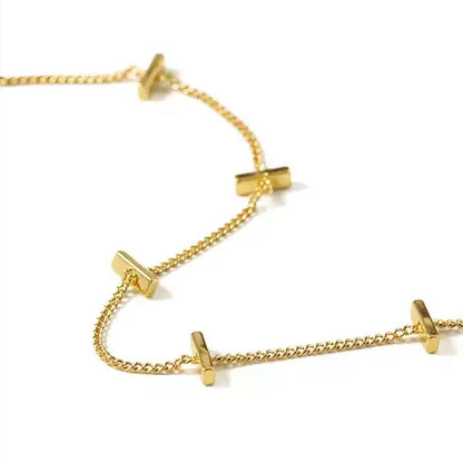 Gold Plated Copper Bracelet with Bar Accents
