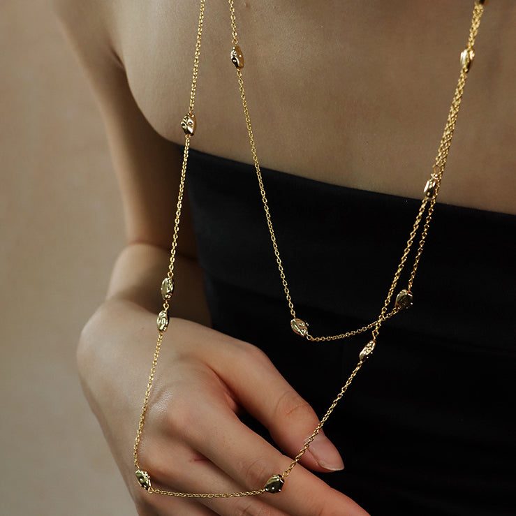 Double-Layer Long Style Gold Plated Necklace