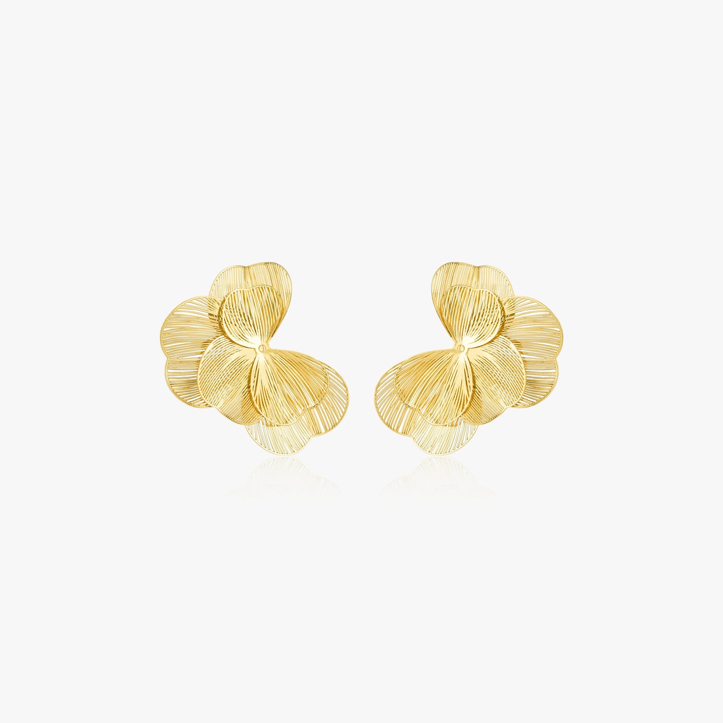 Layered Flower  Statement Earrings