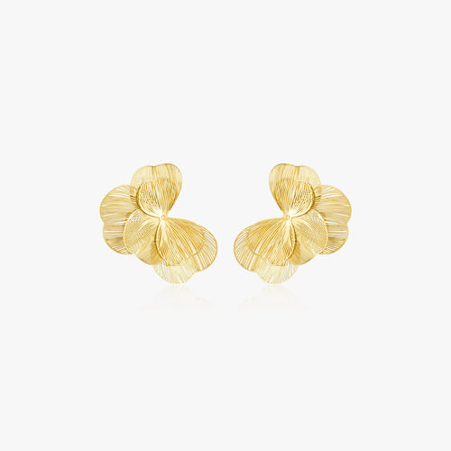 Layered Flower  Statement Earrings