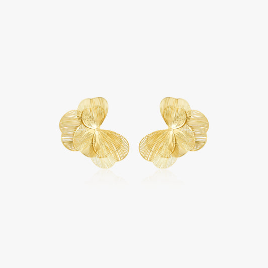 Layered Flower  Statement Earrings