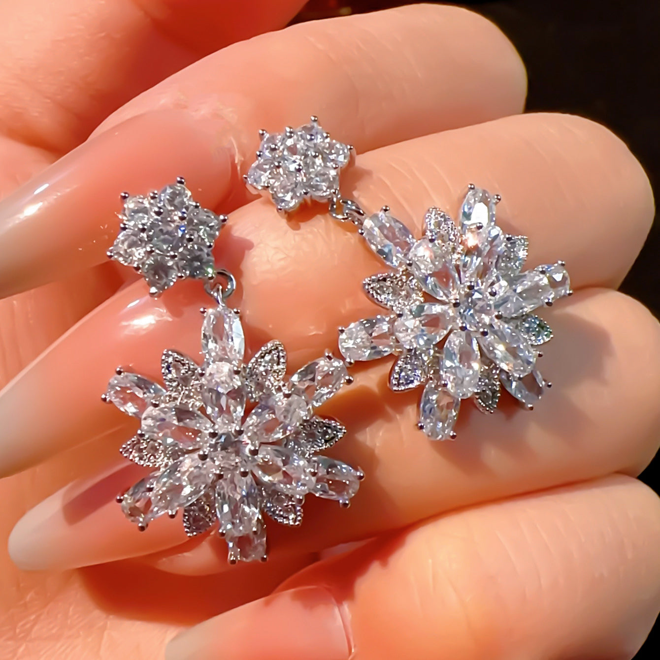 Dainty Shining Snow Earrings