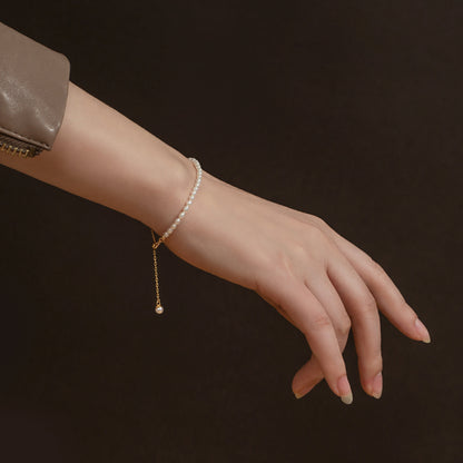 S925 Natural Pearl Gold Plated Bracelet