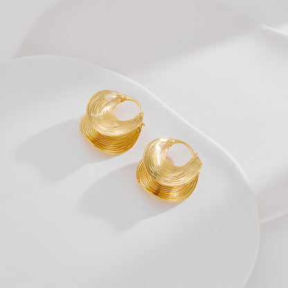Layered Tetured Hoop Earrings