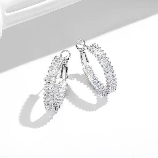 C-Hoop CZ Earrings