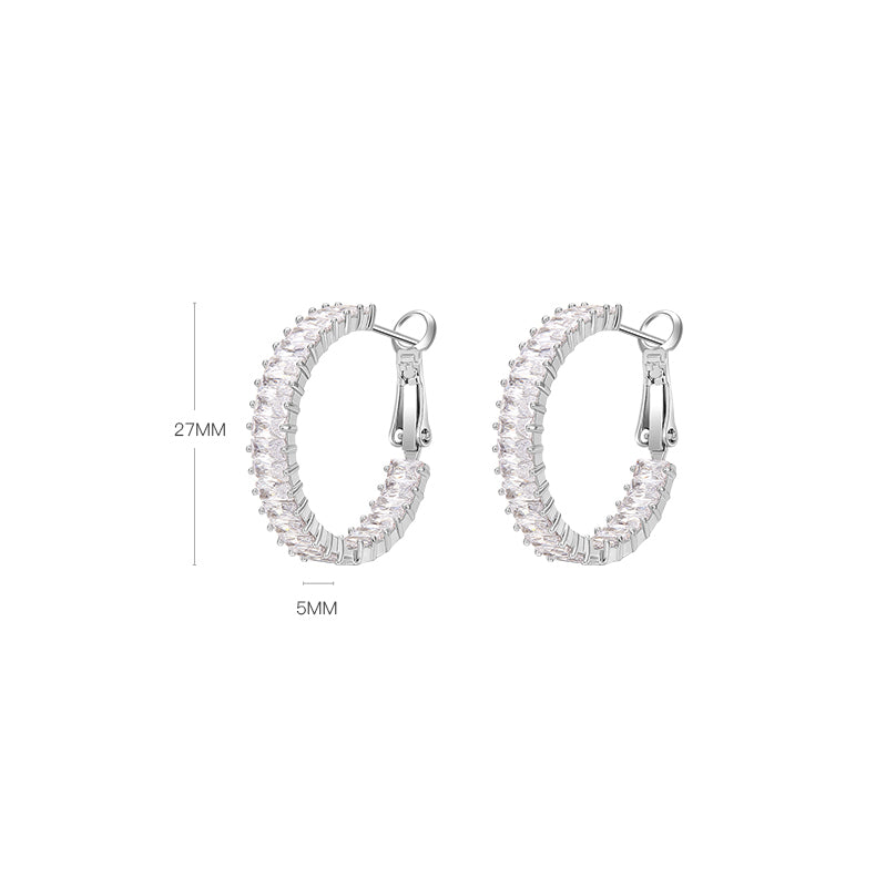 C-Hoop CZ Earrings