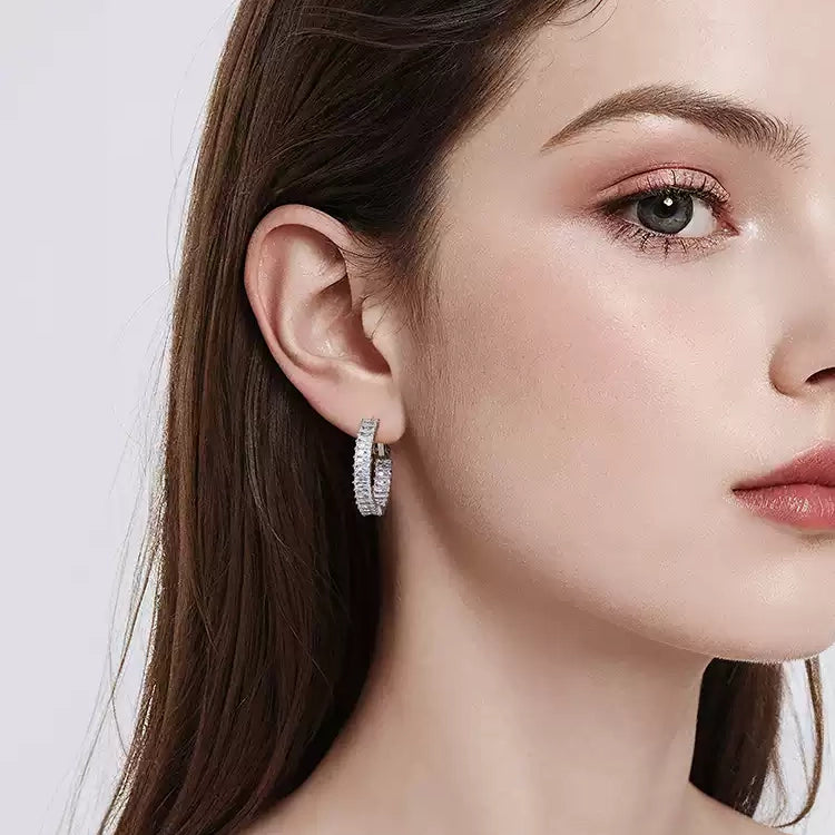 C-Hoop CZ Earrings